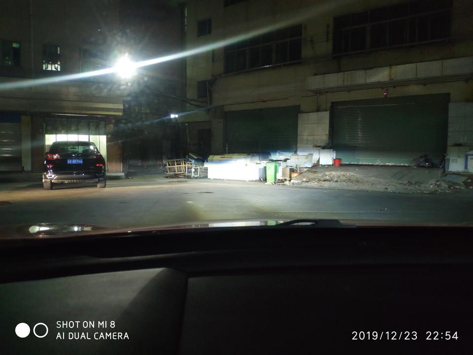 思域-自己装近光ED灯，十米之散光，不成束