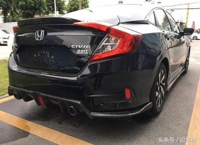 思域改装成图片我这样的需要多少？轮毂不动喷黑色就行！