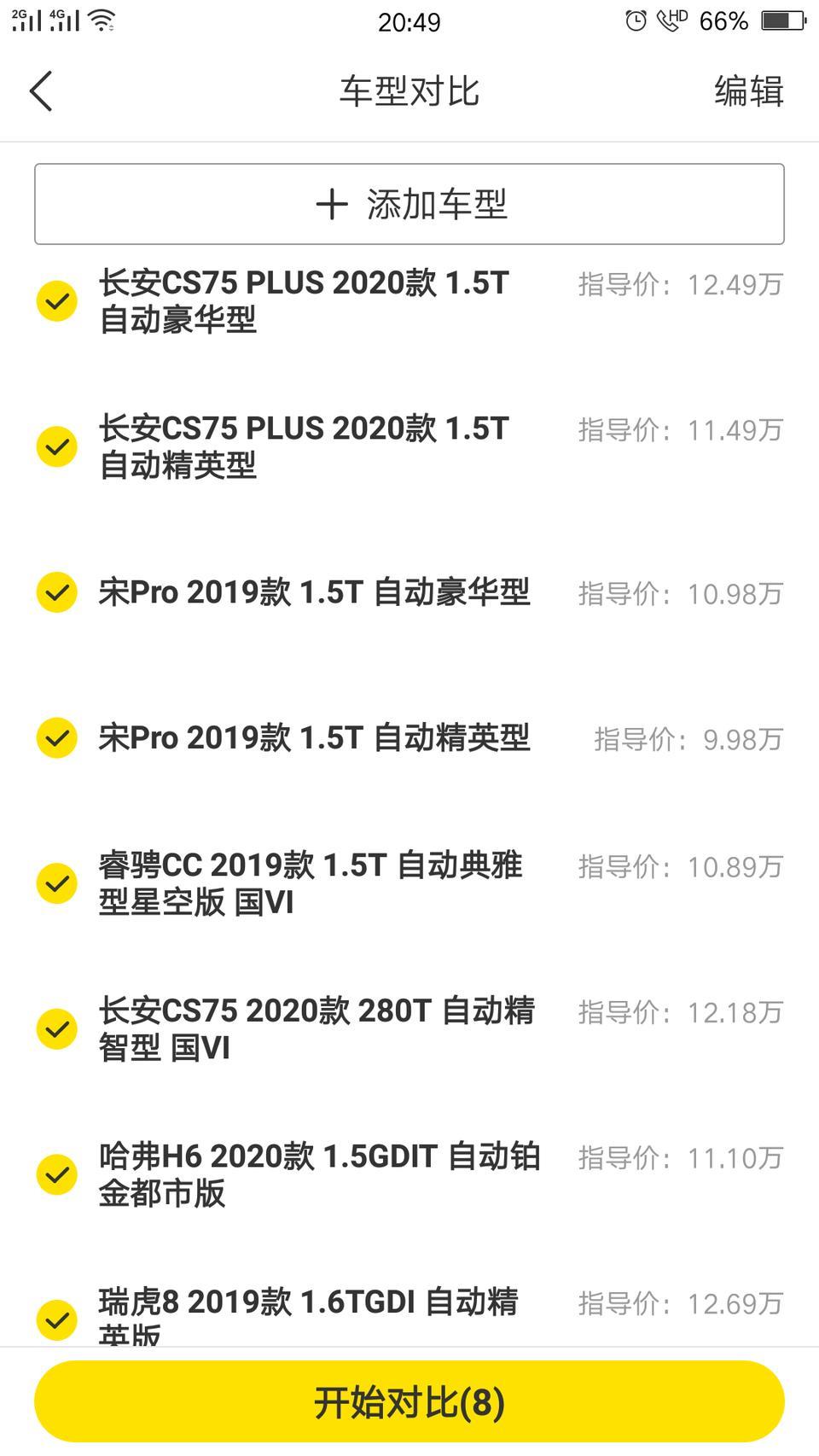 长安cs75 plus-如下几款，选哪个更好更具性价比。整车不超过13万落地。优先suv。