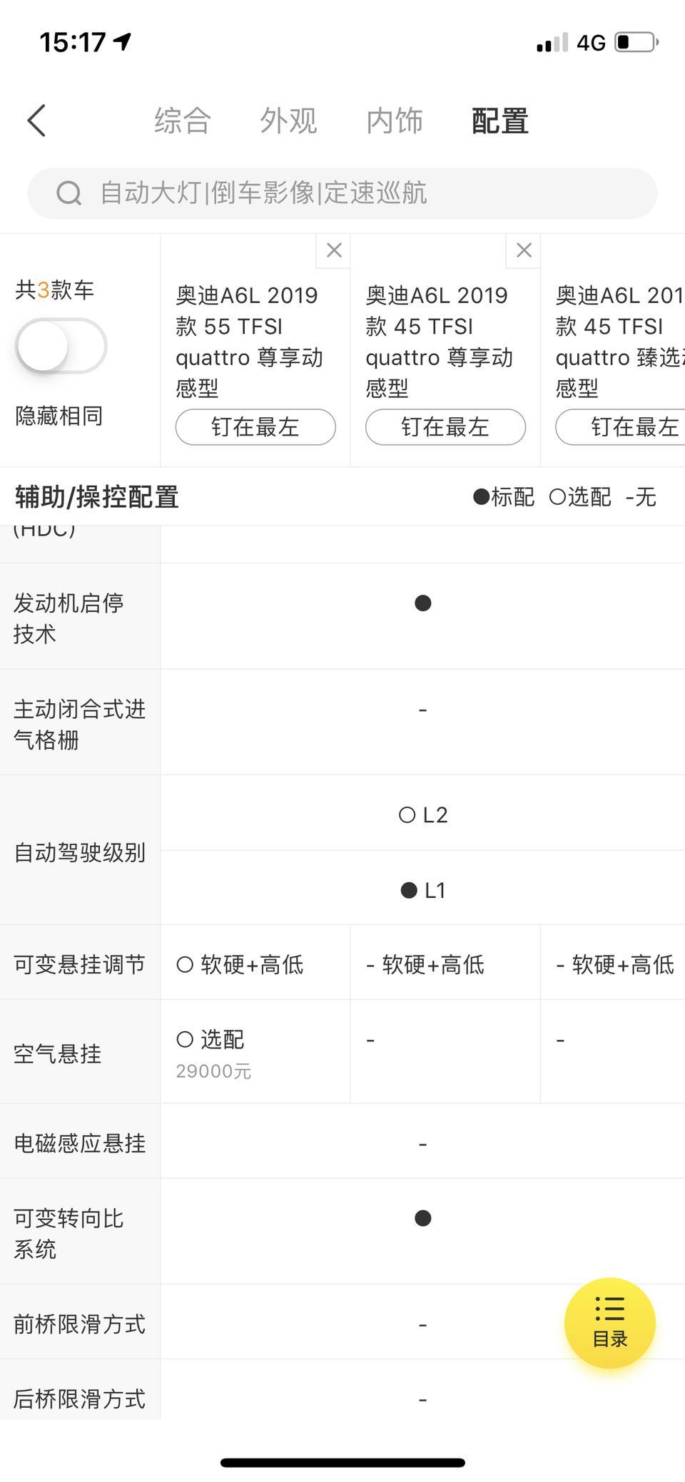 奥迪a6l-请问一下，2019款A6L，2.0和3.0的悬挂不一样吗？能详细说一下吗？