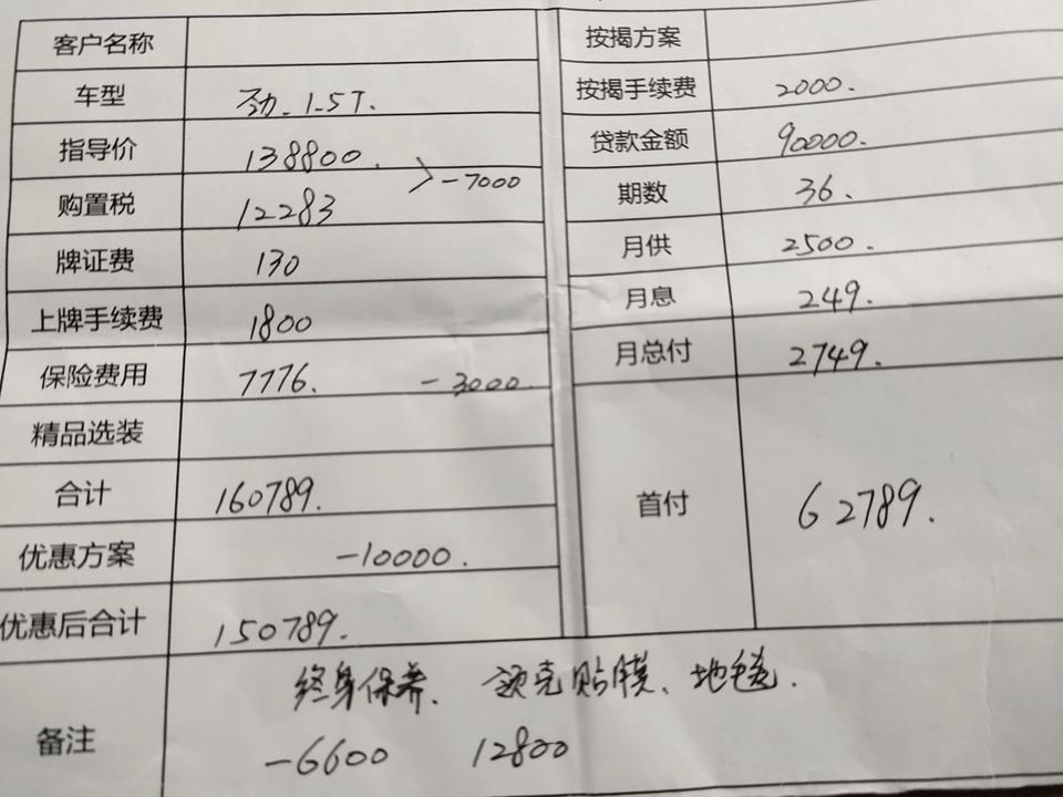 领克03-第一次买车，劳烦各位车友把把关☺这里边还有哪些可以谈的，还有就是具体裸车多少 我还没明白???
对了，这个终生保养就是换机油免费，工时费也不用。如果不要 也可以换6600的优惠