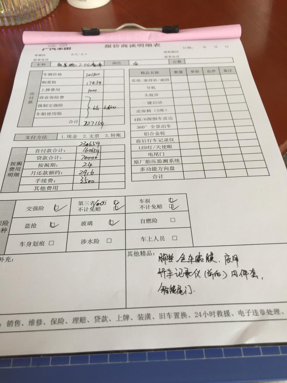 买2019款2.0豪华版凯美瑞能送什么能用的东西，除了图片上的这些还有那些是没写的？求大佬们告知，本人不太了解这些