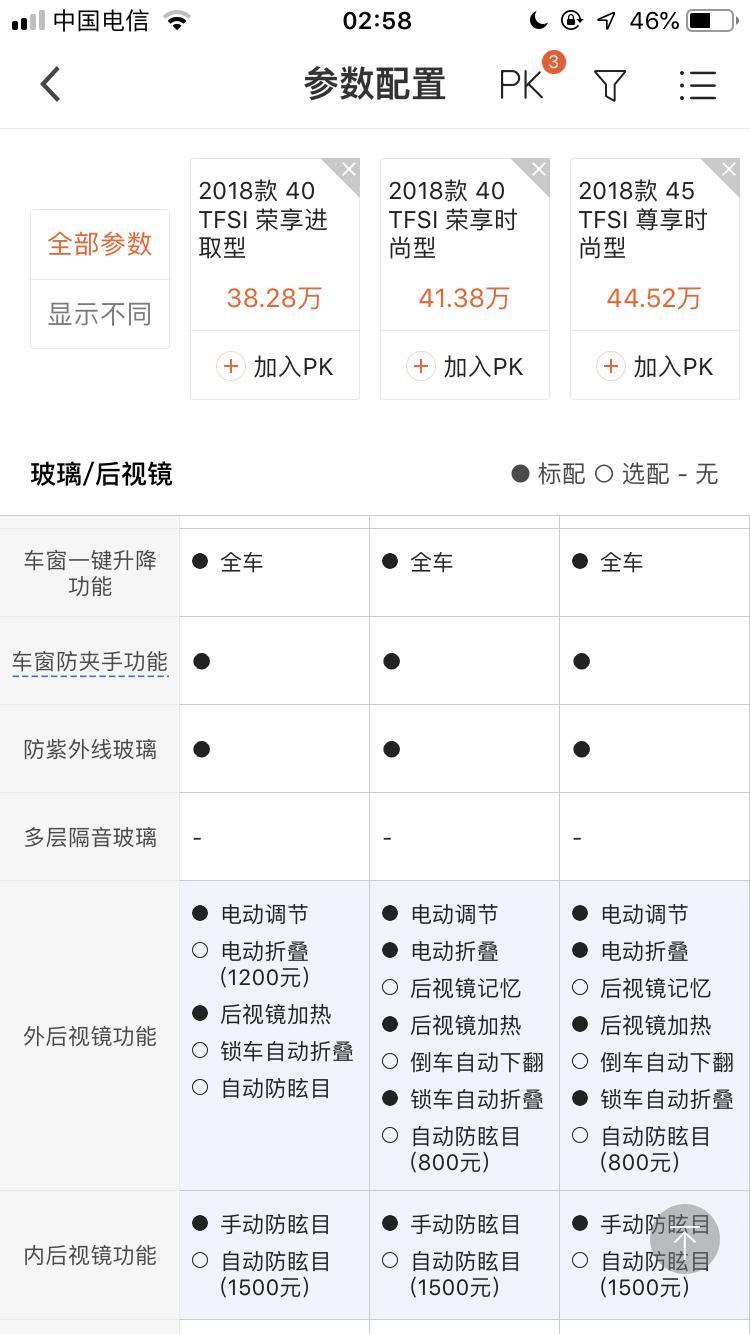 奥迪q5l-刚买的Q5L40进取型，也就是最低配的这款，请教各位大神几个问题，1，汽车之家标的配置是后视镜加热是有的，请问加热按钮在哪里？2，车窗一键升降，我测试了可以一键升，但是不能一键降下来，按住遥控的锁车按钮不放可以一键把门窗和天窗关闭，但是一直按住那个解锁的却不能一键下降车窗玻璃啊！！这个怎么操作？3，多媒体系统应该是这款不能播放视频文件吧？因为我的SD卡下载了各种格式的mp4，avi等格式的视频，480p.720p的视频都无法被读取出来，我猜测是应该不带视频播放功能吧？4，大灯高度调节，介绍说有