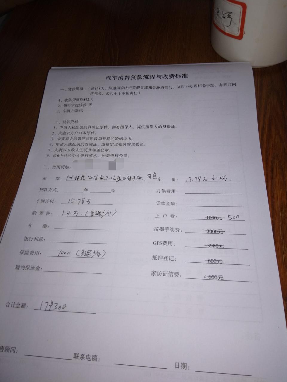 18款阿特兹蓝天时尚款这个价还有优惠不？