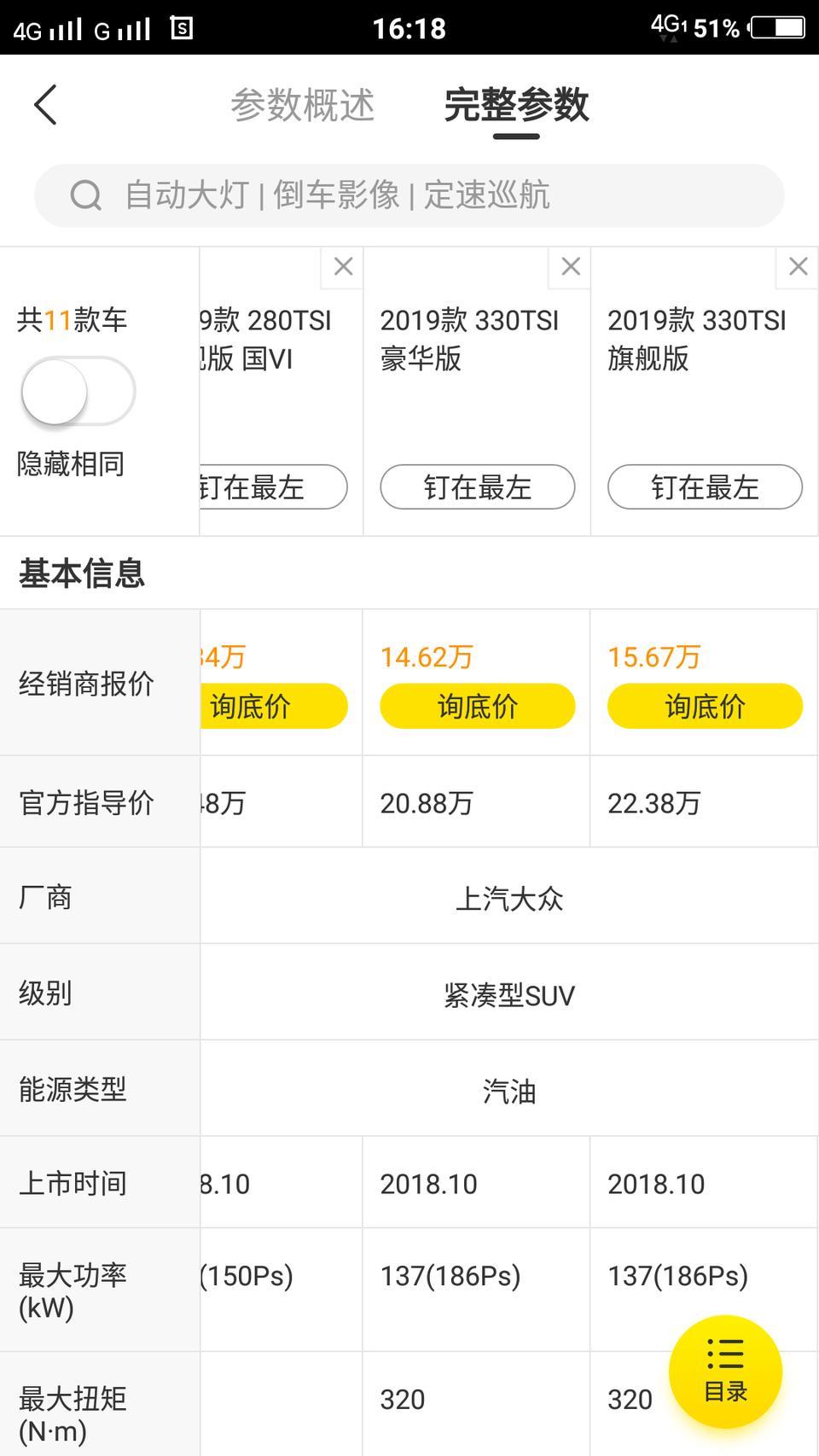 想问一下，手机软件上的途岳330t旗舰版的价格靠谱不？
