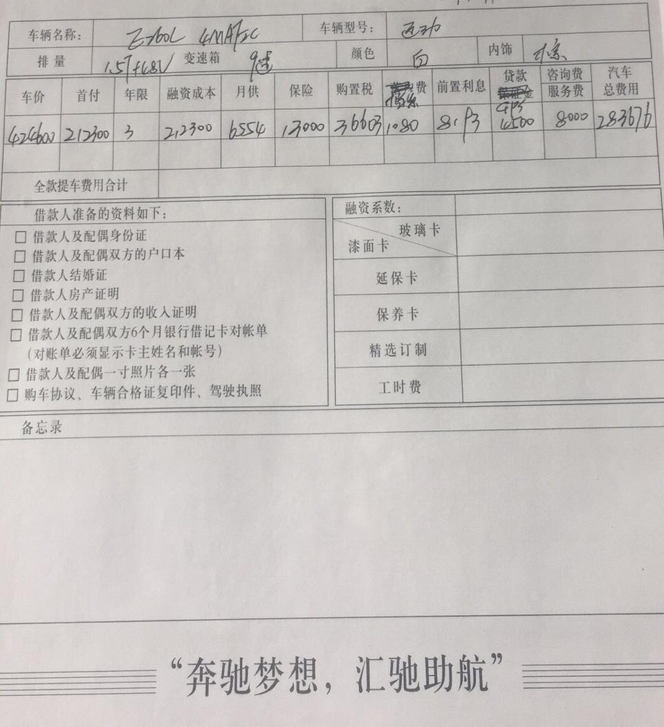 奔驰e级-最新款E260L运动版4驱 裸车价谈到41万3，贷款这些费用交吗？