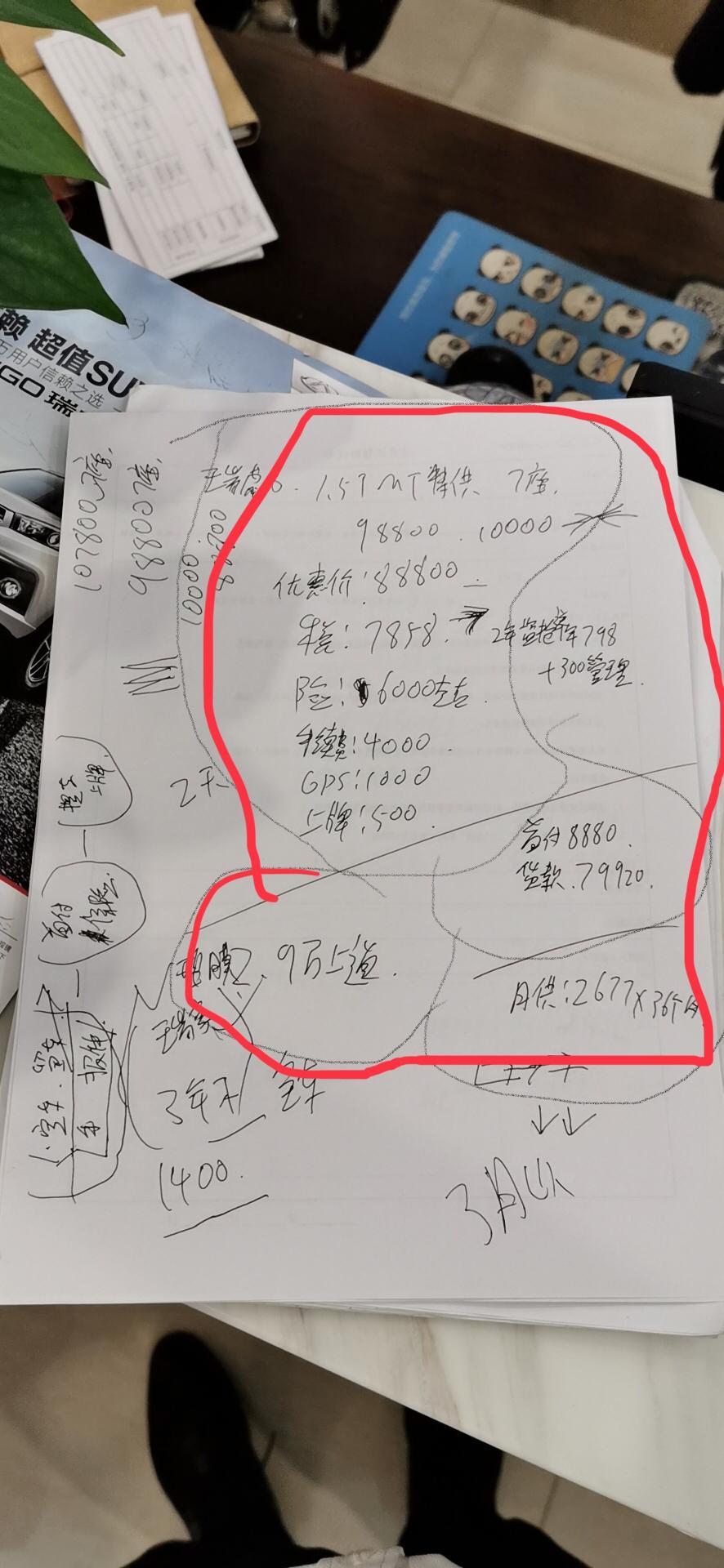 东北特供版瑞虎8，首付20，三年分期，有没有东北这边的朋友买这款车的，这是销售人员给算的，每一项都正常吗