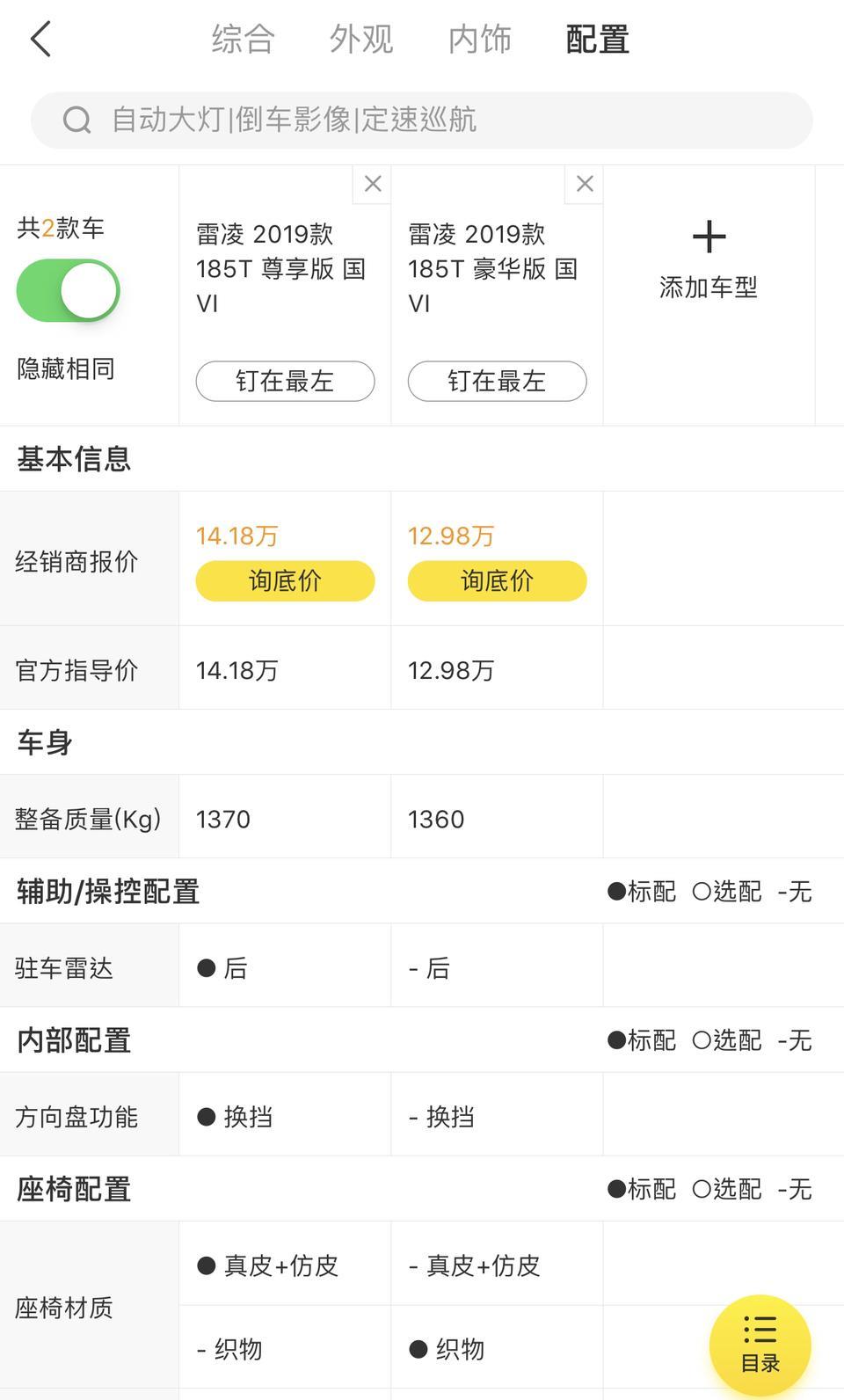 新款雷凌尊享版（顶配）比豪华版贵1.2万，增加了倒车雷达、皮座椅，皮方向盘，后排出风口，后排中央扶手，大家觉得值吗？