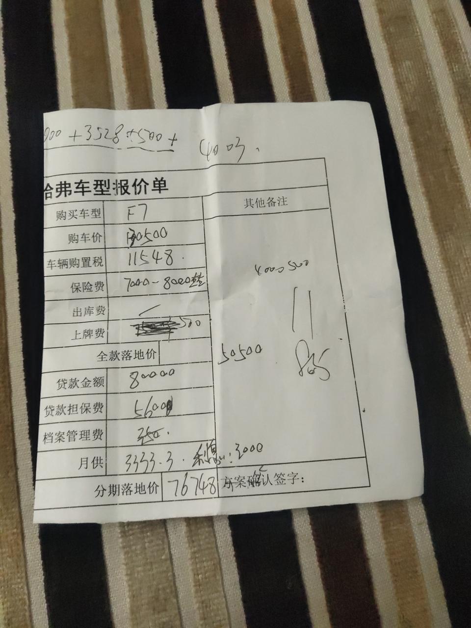 哈弗f7-大神帮我看下，四川宜宾f7i潮1.5T。分24期，这个价格合理吗？