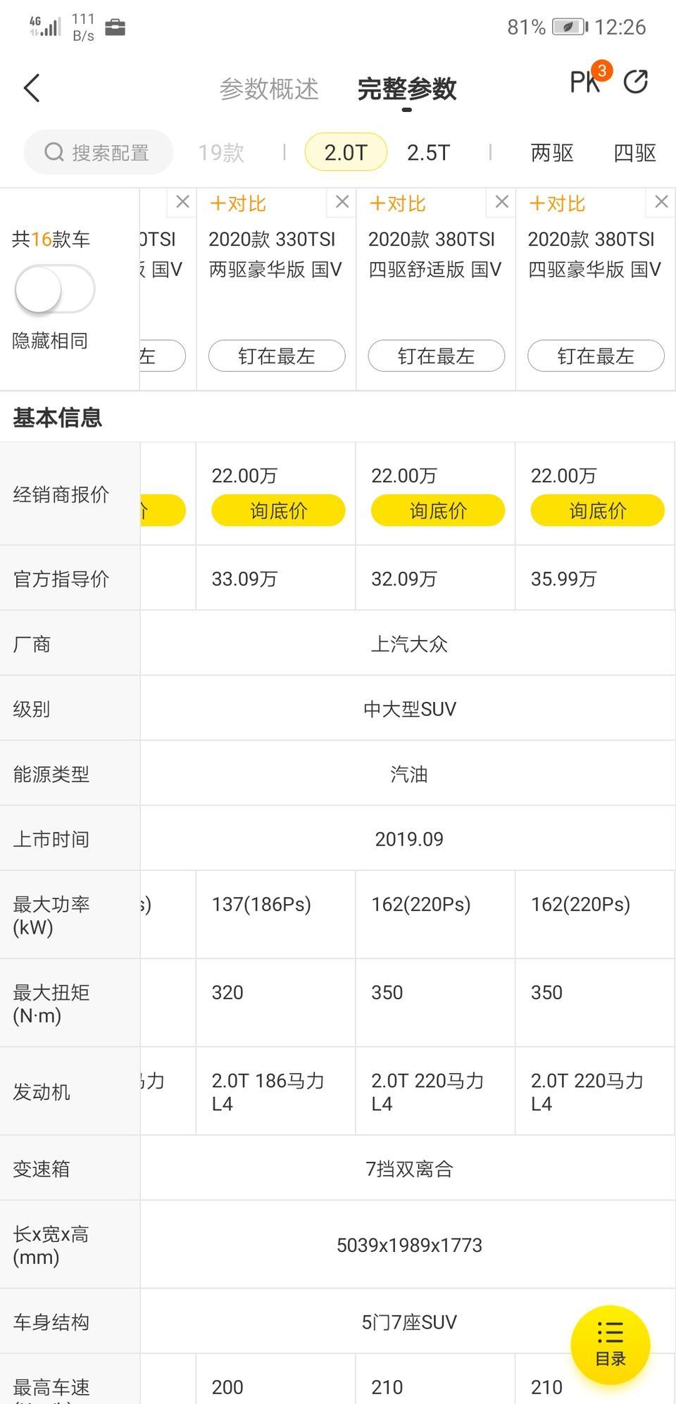 途昂-麻烦大神们给看一下，这个售价哪里能有现车？四驱豪华和四驱舒适怎么一个价位呢，懂车帝参加到底准不准确呢？