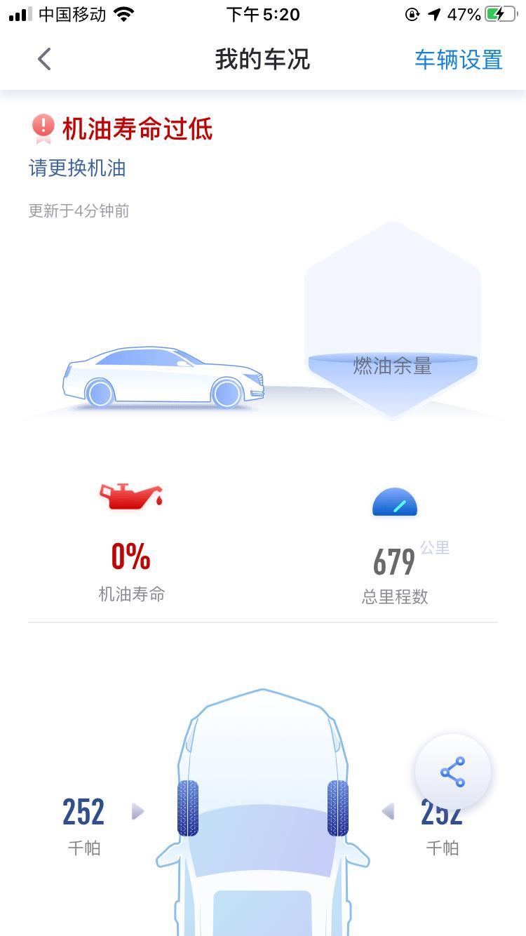 科鲁泽-这个安吉星的报告准不准啊 才提没多久的新车就显示没机油了？ 各位有这种情况吗