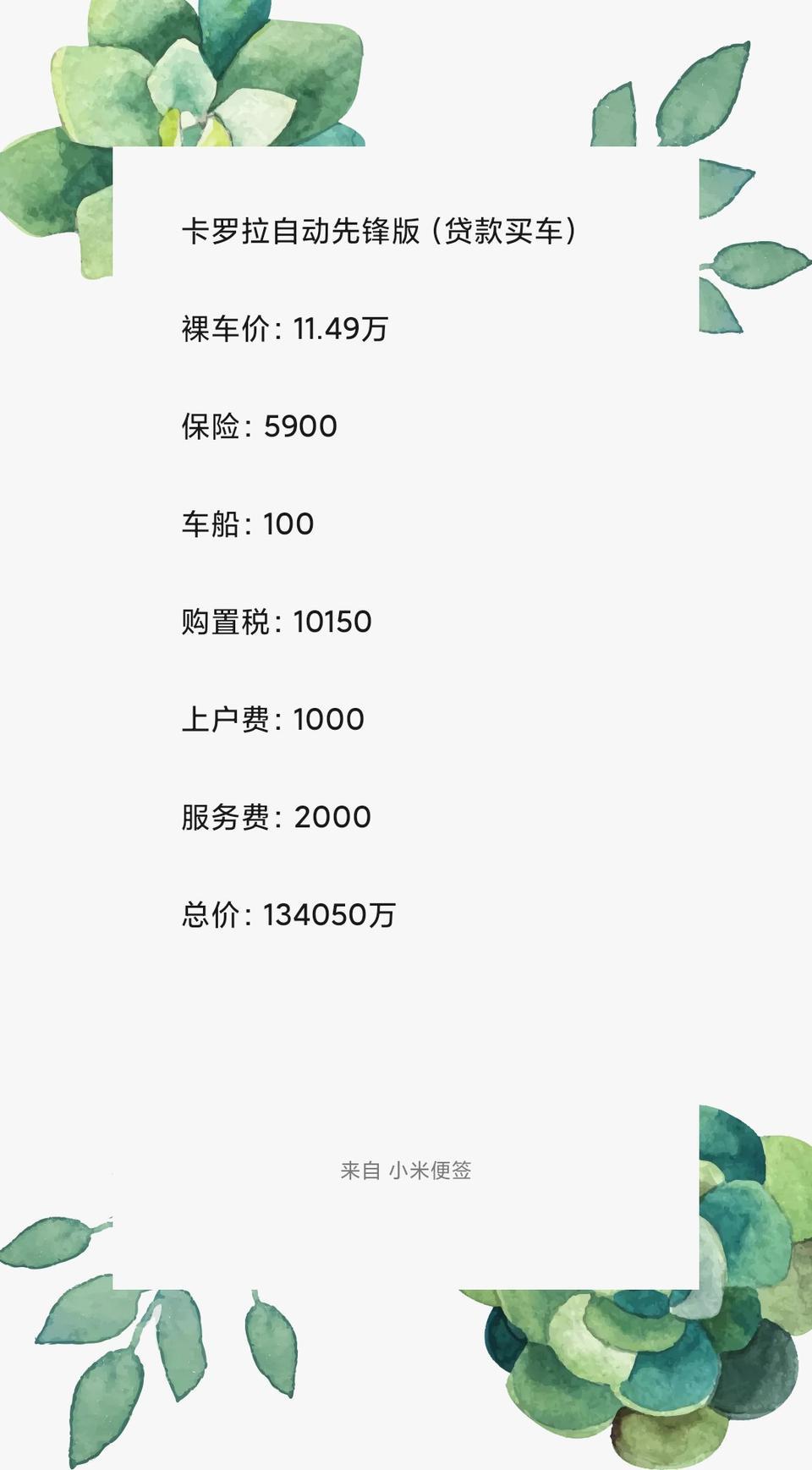 卡罗拉-各位车友，今天去店里大概的聊了，请问下有那些费用与正常水平比是不合理?