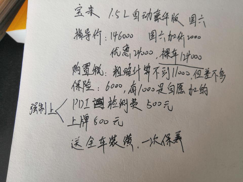 宝来-麻烦各位车友帮我看看我买的1.5L自动豪华版国六，这个价钱怎么样？实在搞不下来了，山西晋城地区。