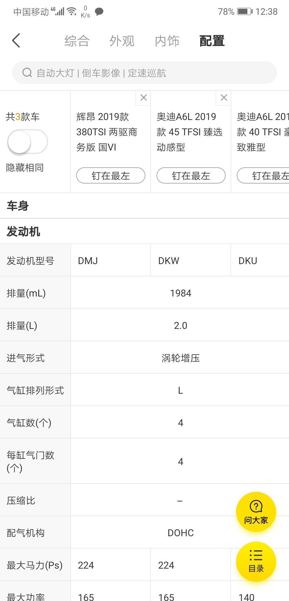 问一下辉昂和奥迪A645的发动机型号不一样，有什么区别？
还有辉昂的变速箱是A6和40的一样还是和45的一样，听说40和45的变速箱是不一样的，辉昂和a645差了10万块钱
