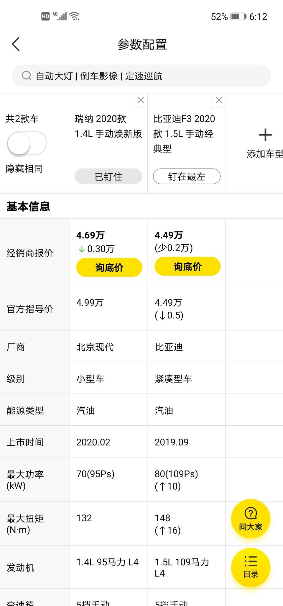 瑞纳-这两款车那个很合适