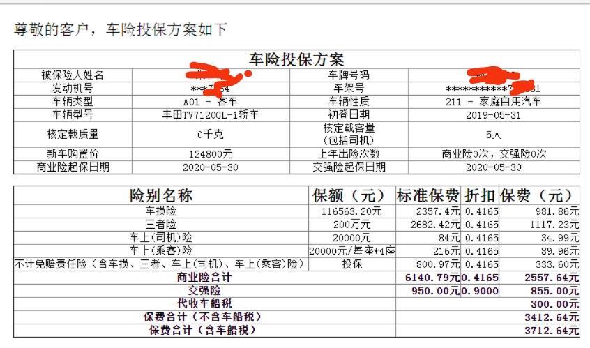 今年五月份卡罗拉车险第一年到期，人保刚发来的报价表也不知道是贵还是不贵，因为是第一次自己买保险不懂，请各位帮忙看看。
另加全保养合成机油一次