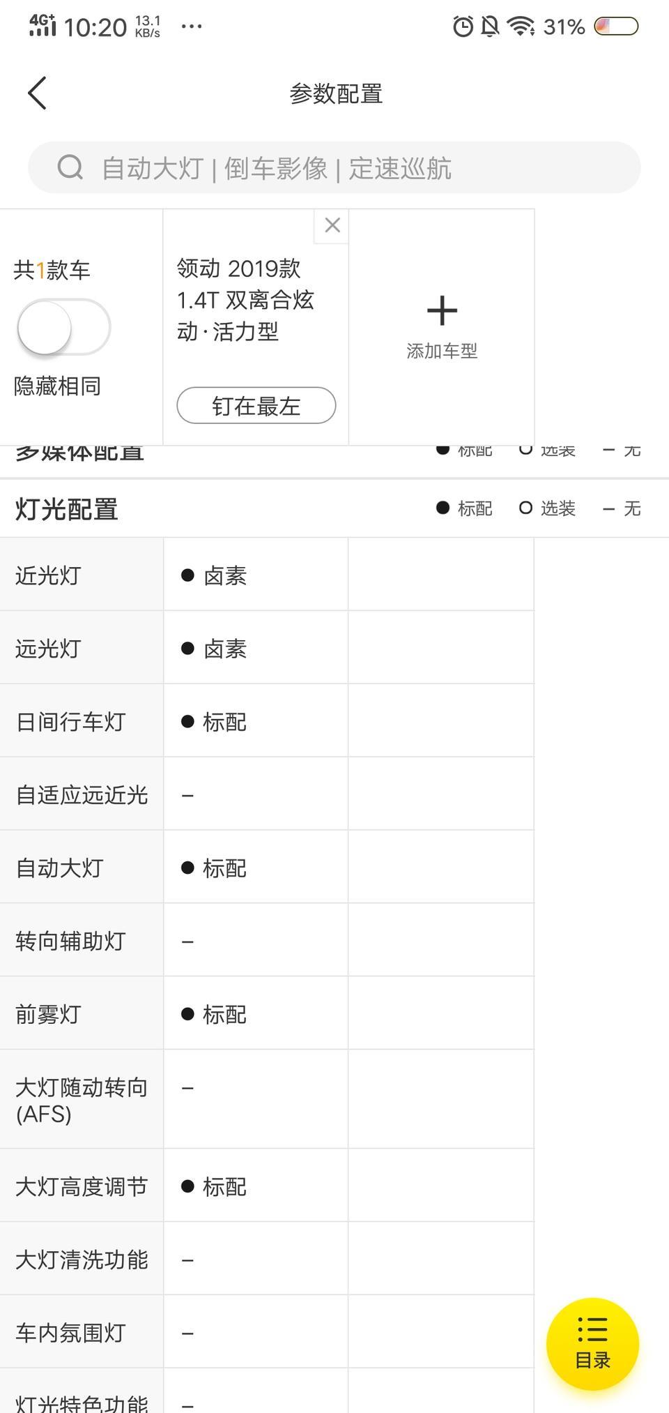 领动19款1.4t活力型大灯没有LED的吗？