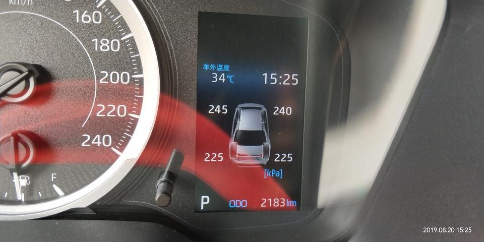 各位车友，我的是19款雷凌运动版，我这胎压大家看可以吗？书上建议是前轮胎230kpa，后轮胎210kpa