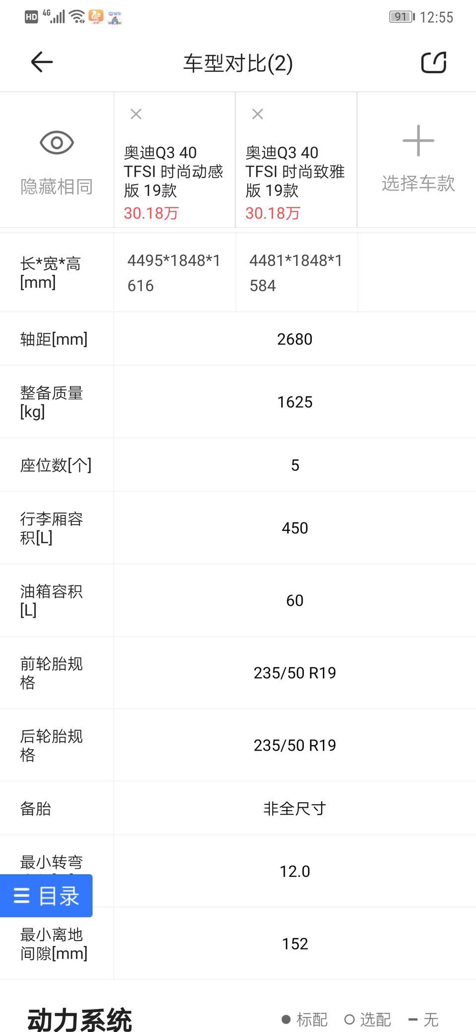 我就搞不明白奥迪Q3这两个版本有什么区别？为什么尺寸都不一样？价格完全一样，有没有人解释一下？