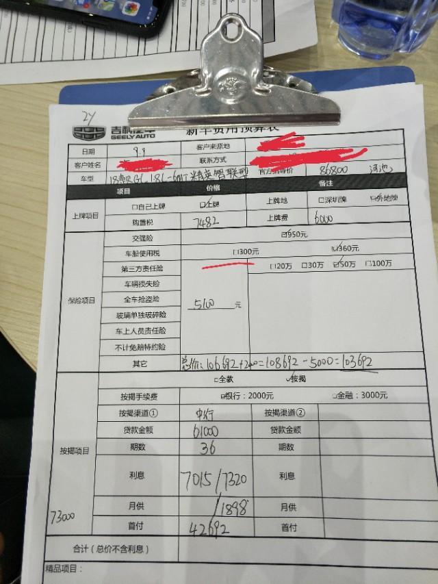 帝豪gl-今天去看这款2018款，1.8L，手动挡，精英智联型，可惜没看见，销售给我算了一下，全款106692元，只看见自动挡，今天本来就分期付款买这手动挡，可以没见着，感觉贵了