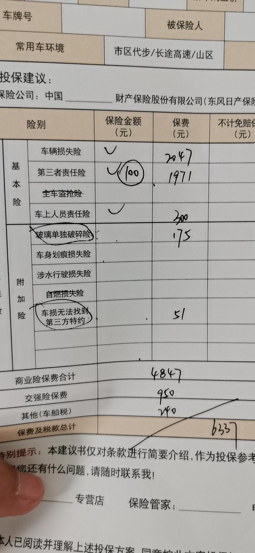 轩逸豪华 这个保险是否买贵了没？求大神指导 说打了八五折的
