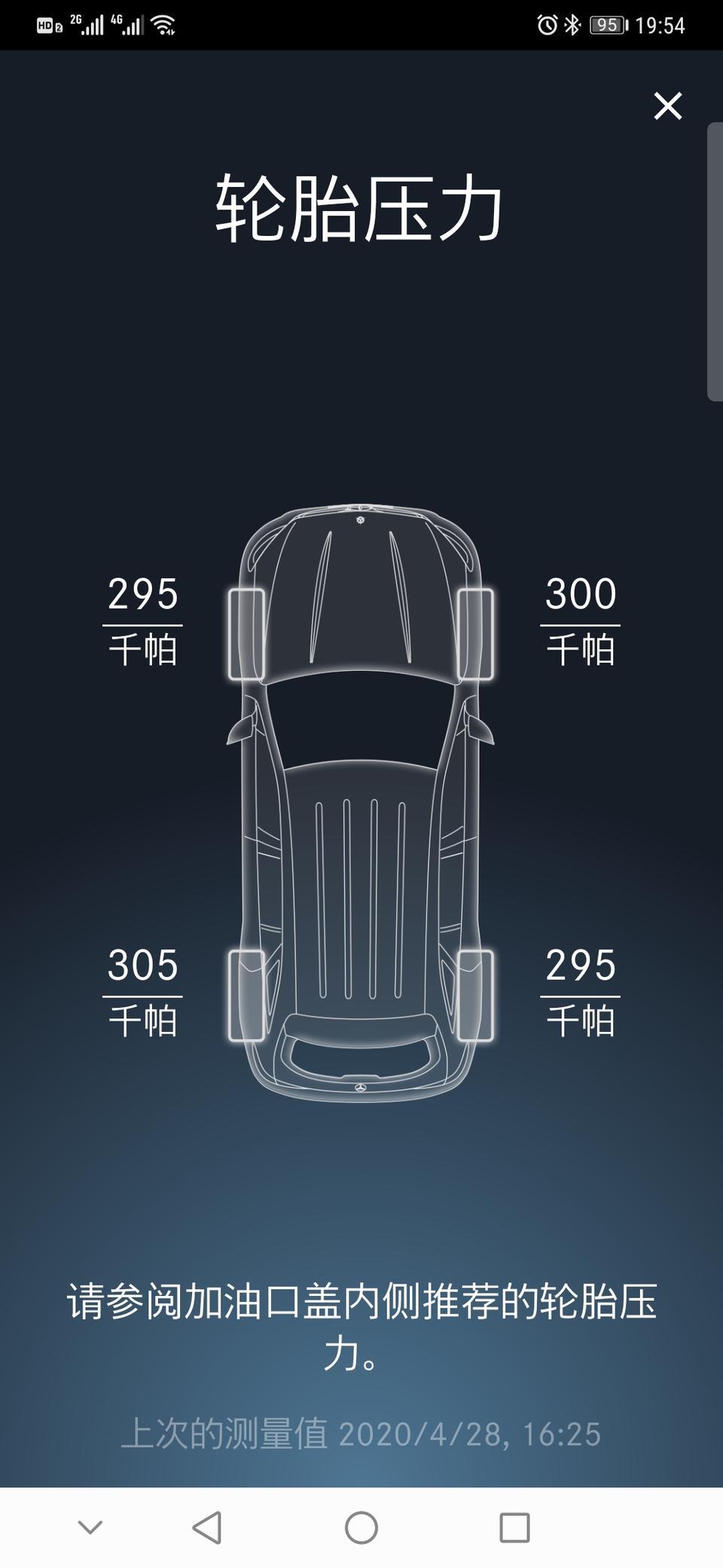 2020款奔驰gLC 300L动感提了有十多天了，今天看奔驰me 的胎压，显示图片中的数字，也不知道属于正常值不？