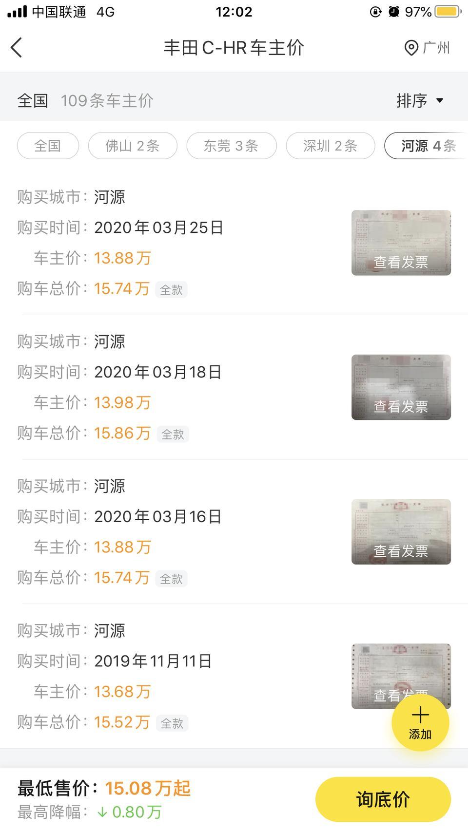 丰田c-hr-广东河源领先版这么便宜？落地居然可以16以内？