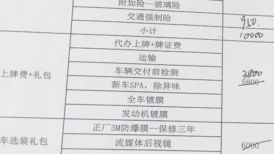 凯迪拉克xt4-这个上牌费加礼包能谈到多少？  全车镀膜是什么？还有发动机镀膜？