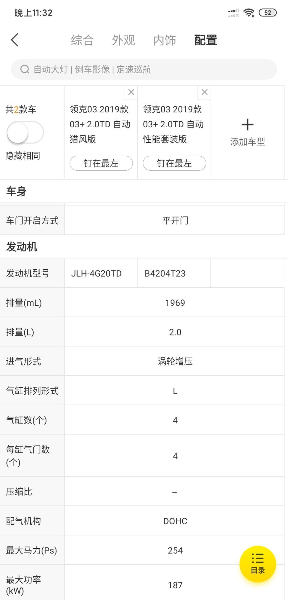 领克03-这两个为什么发动机型号不一样