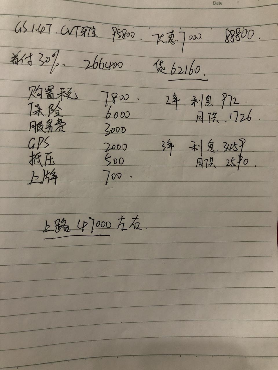 有南昌帝豪gs的车主吗，想咨询下价格 ，今天去4S店1.4t cvt雅版  （服务费3000 、GPS费2000、抵押费500、上牌费700) 首付三成，贷款6万 ，贷两年利息将近一千 贷三年利息就是3400  最后算下来要108000 感觉价格高好多阿 贷款要交这么多费用的吗