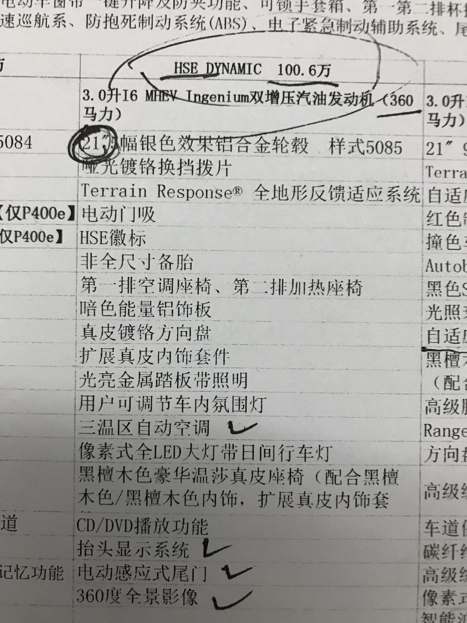 揽胜运动版-落地105w HSE Dynamic
带有如图的配置和一个豪华包内容是按摩的真皮座椅+飞翼头枕+后排显示屏，这个价格合理么？坐标深圳
