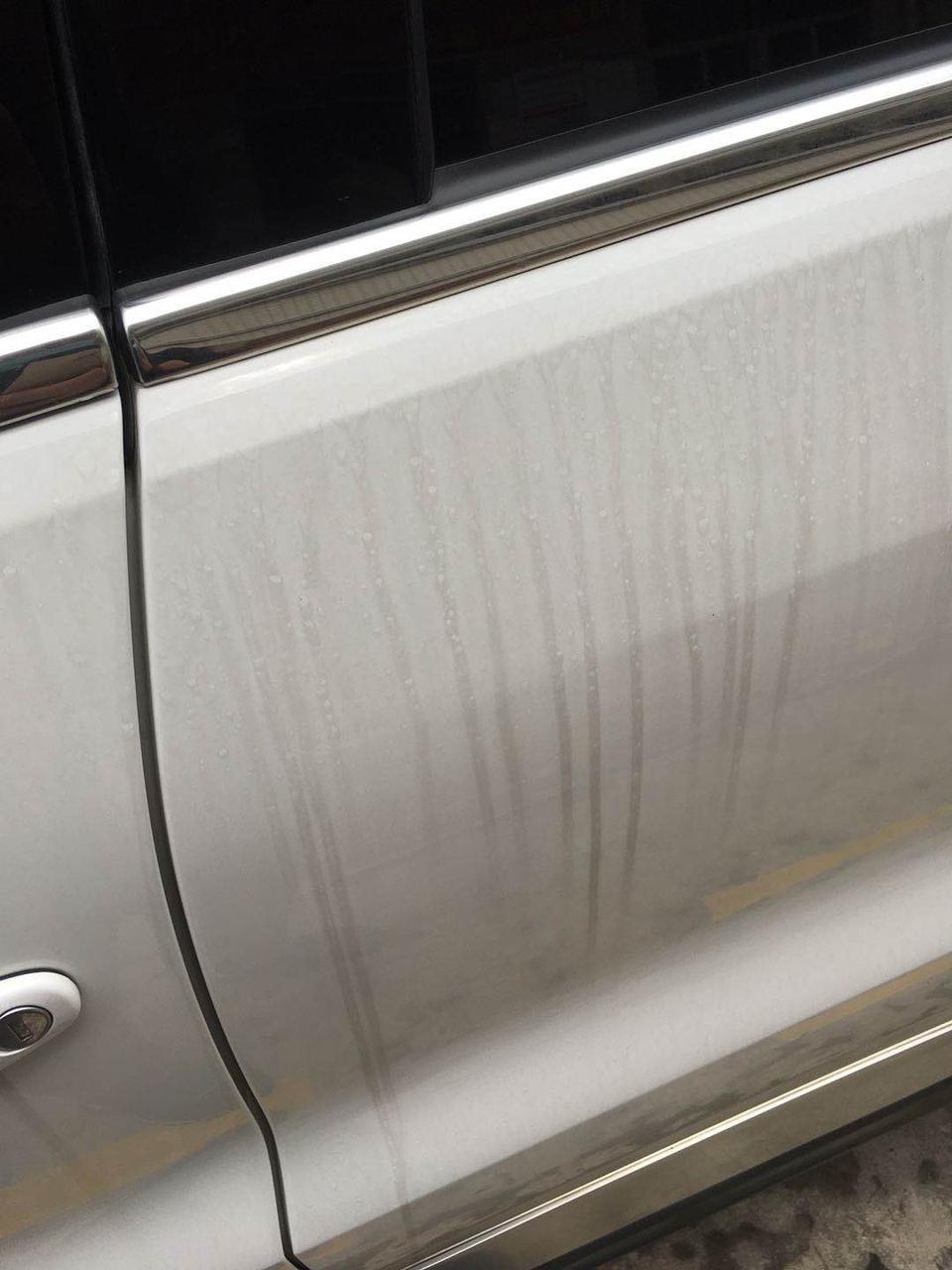 途观-下雨后的雨水痕迹，没有及时洗车，洗车后还是有淡淡的痕迹，怎么处理比较好。自己已知去污蜡可以去除。（备注车辆有做过镀晶）