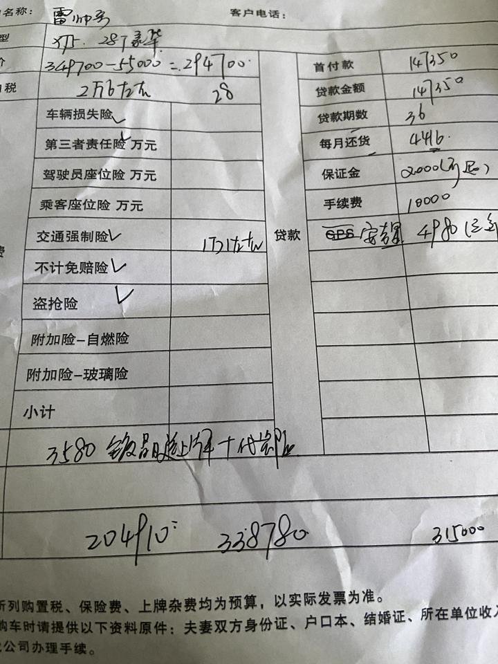 凯迪拉克xt5-首付二十万贷款三年合计36w  全款33w8  二豪，还能谈吗
