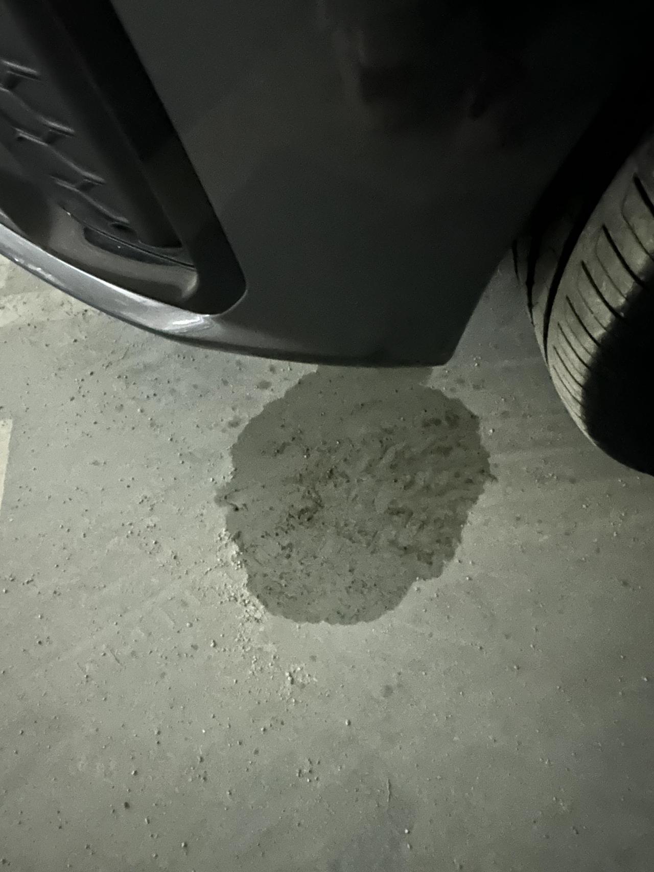 奥迪A4L 请问一下 这里渗出的不明液体是什么  是车子有问题吗 ？没有开过空调 也没有雨天行驶过！