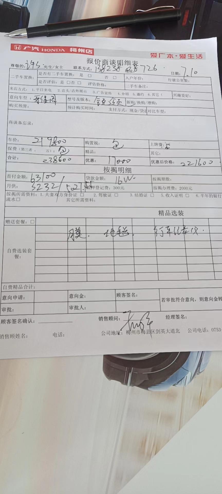 本田雅阁 老板们 锐领这个价贵了吗？