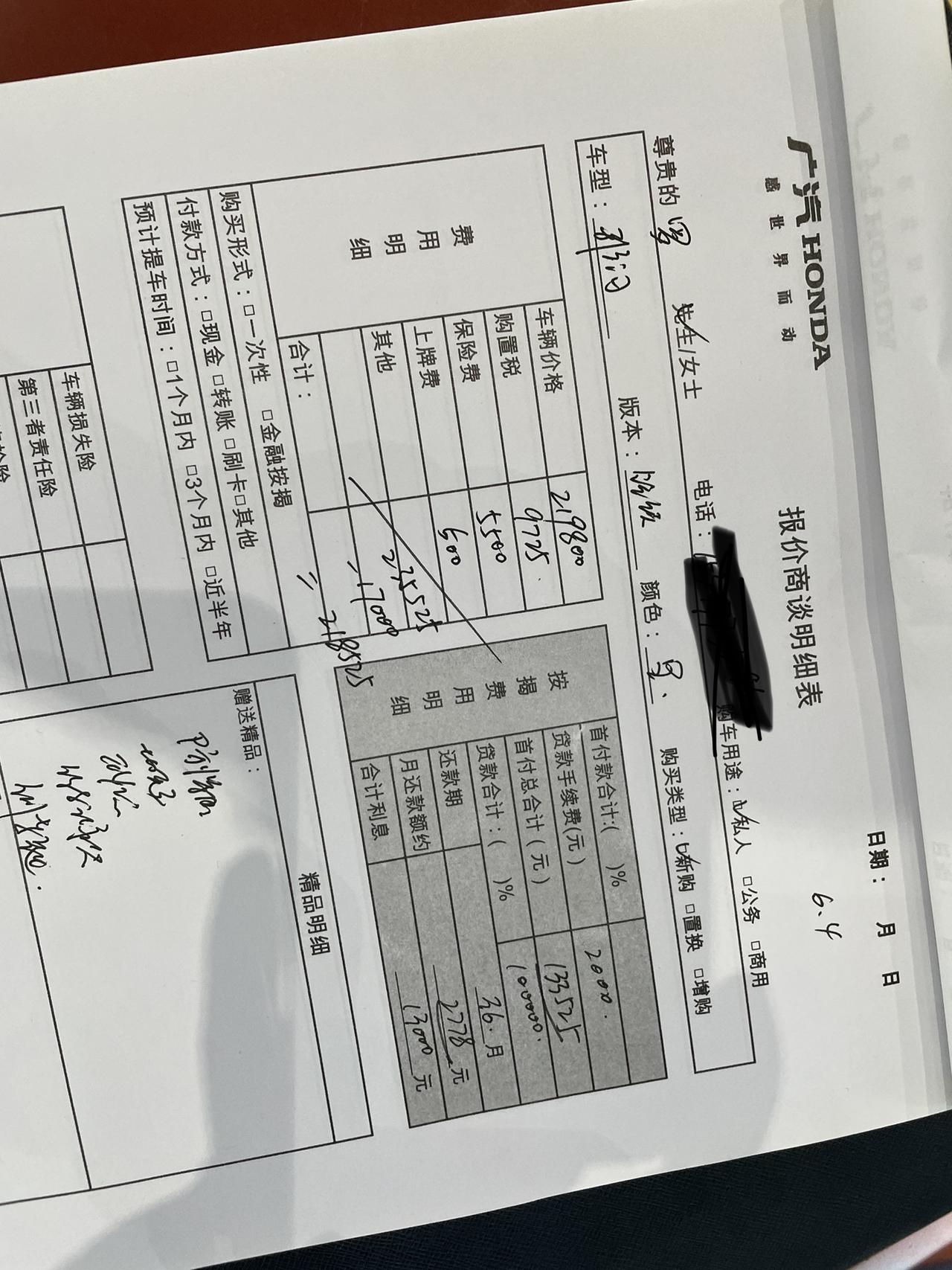 雅阁瑞领价格 帮我看看是不是被忽悠了