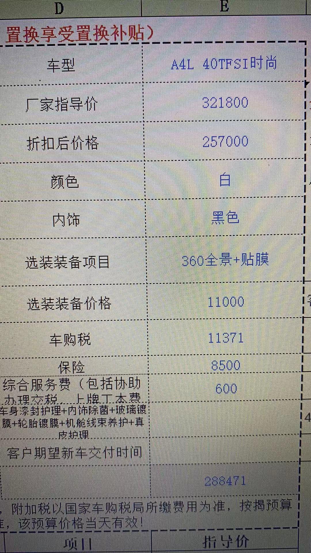 奥迪A4L 目前这个价格是不是有点贵了时尚动感型