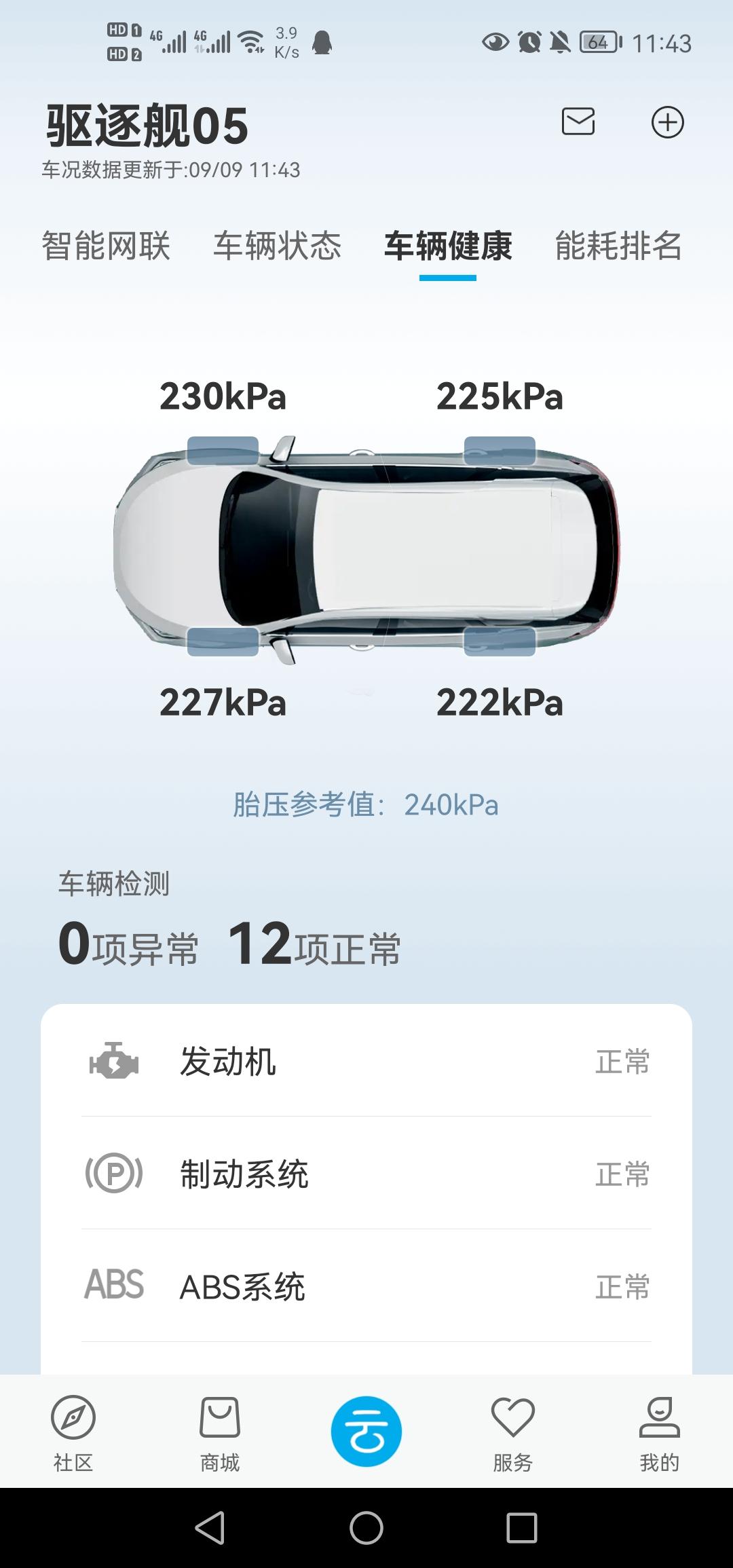 比亚迪驱逐舰 05 这才过了不到一星期，就掉了点压，这正常吗，