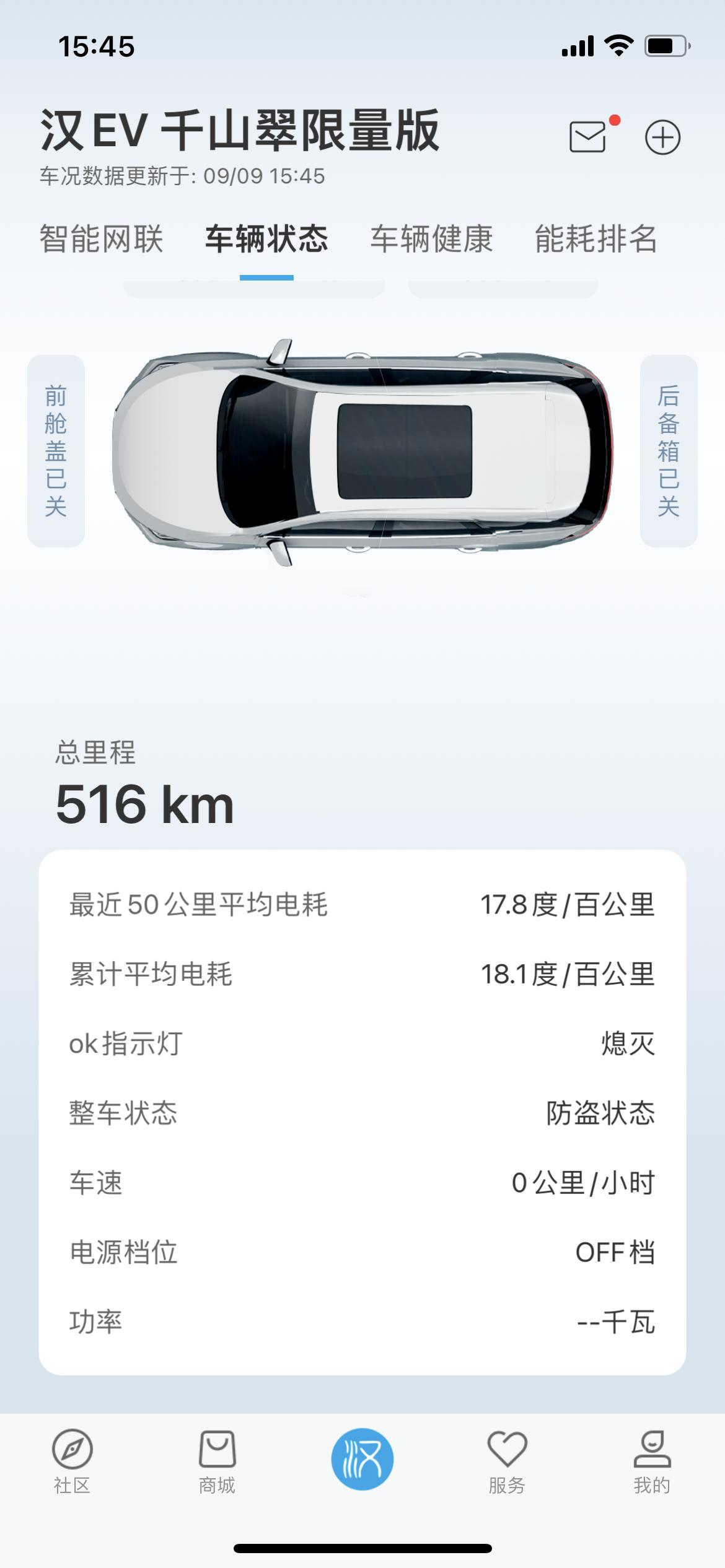 比亚迪汉EV 我这个能耗正常吗第一箱电就跑了400多一点150公里高速。