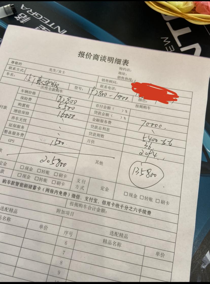 本田雅阁 刚看完1.5豪华，准备1月份提，销售给的指导19.28，优惠1万之后18.28，首付13.6，贷7分三年，月供