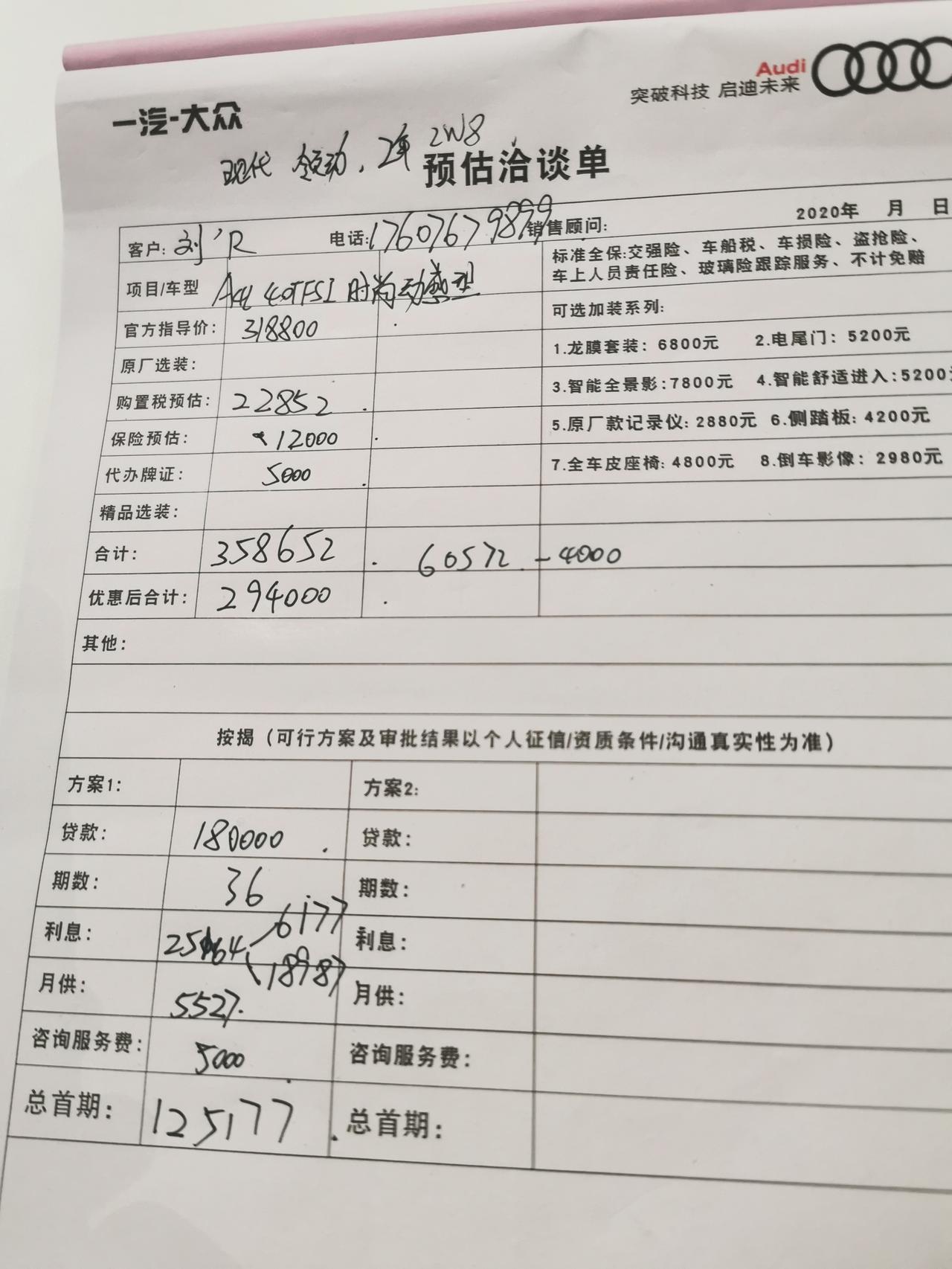 奥迪A4L 这个价还能谈多少下来，坐标东莞常平