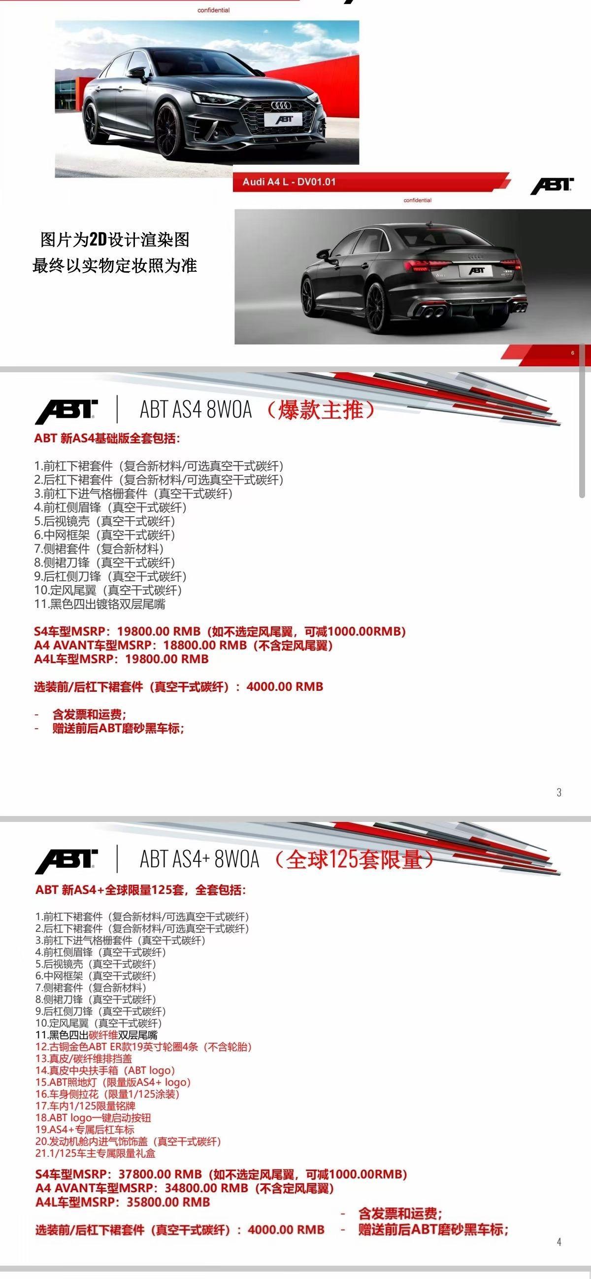 奥迪A4L ABT AS4的这套件在哪儿能买到哦，4s店说他们订不到