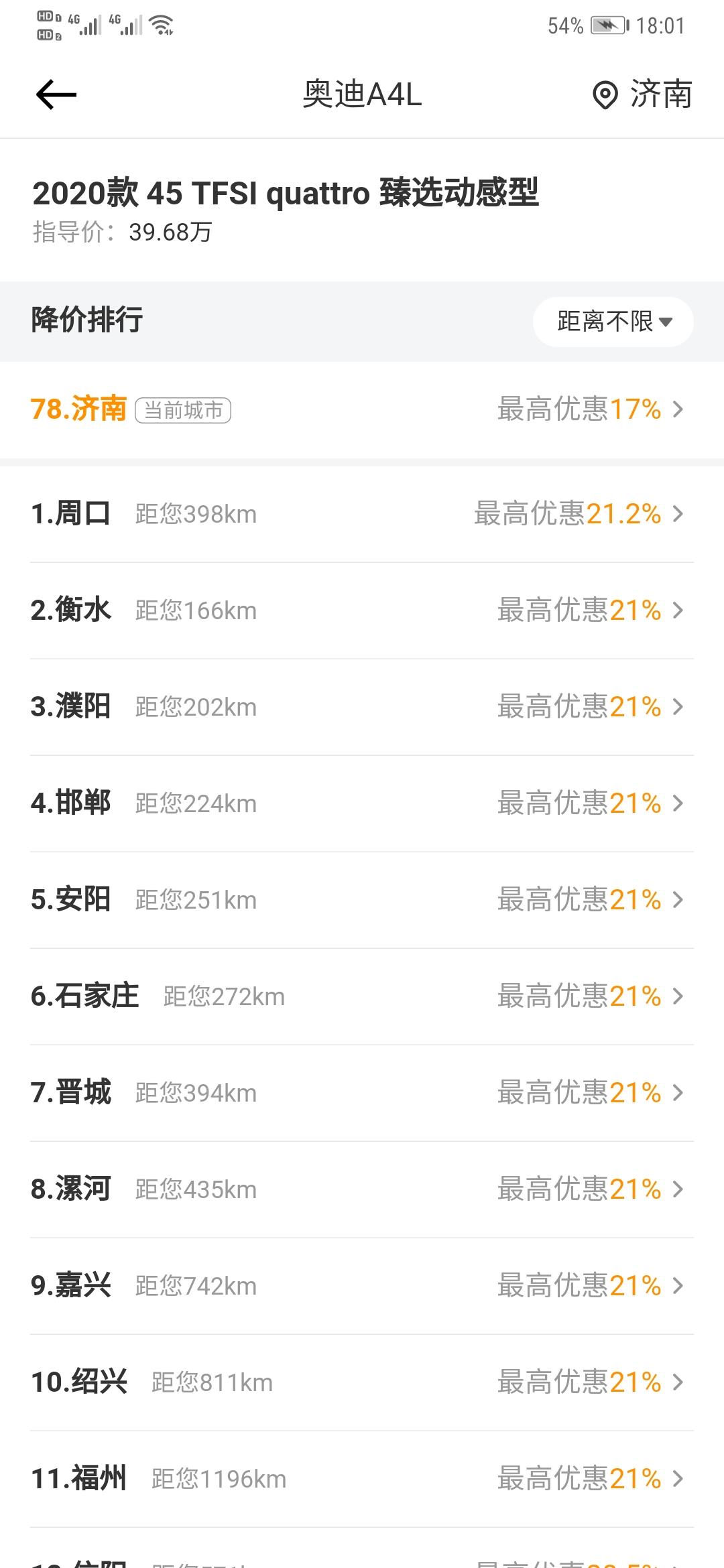 奥迪A4L 我想知道这是不是真的，优惠幅度这么大了吗？