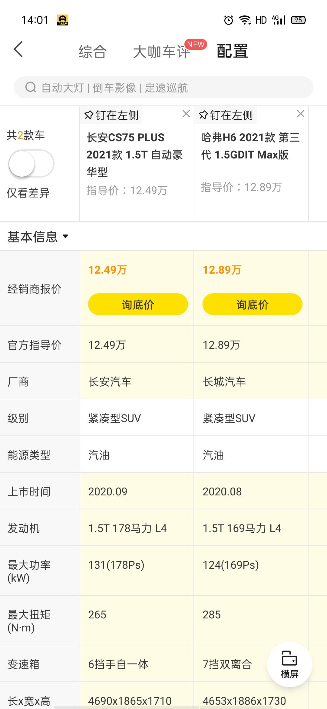 哈弗H6 最近想购车，现在就纠结再到底是买三代H6MAX1.5T呢，还是买CS75P1.5T自动豪华版呢。抛开这俩车价格