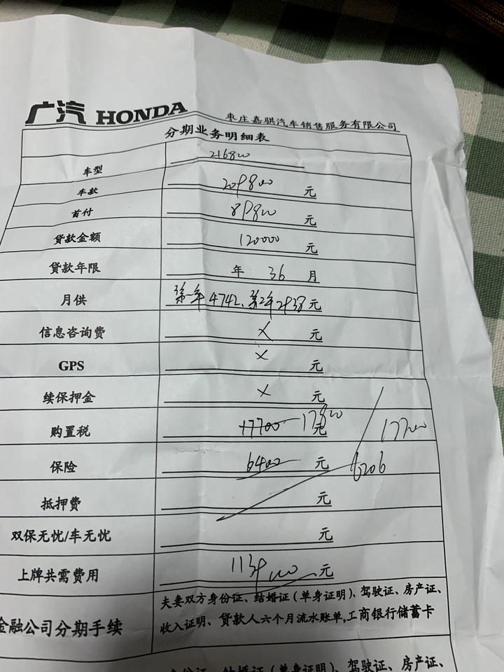 本田皓影 两驱幻夜今天问的这个价格不知道贵不贵求告知