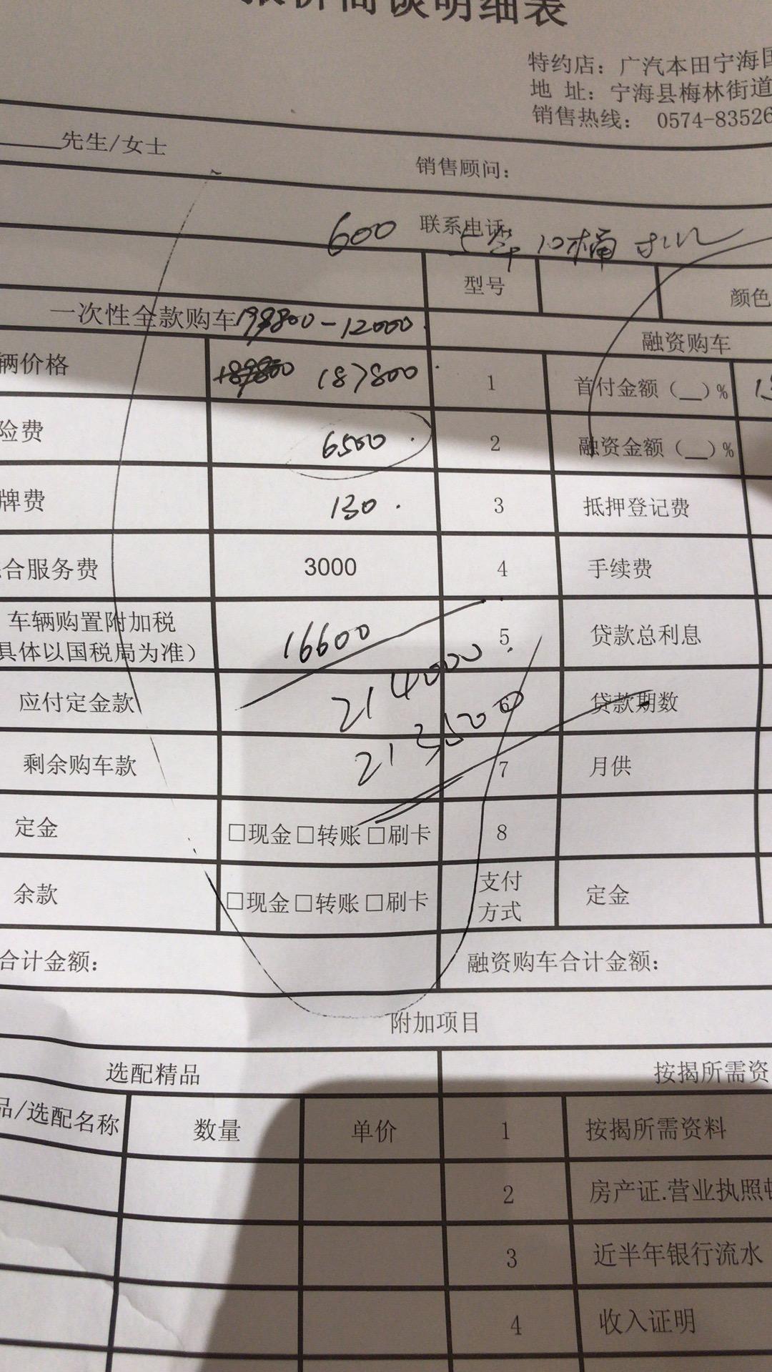 本田雅阁 18豪华版燃油车 问下全款买车为啥还有这个综合服务费？ 强制的还是什么？  而且送的东西也不多 ，就送 ：首保