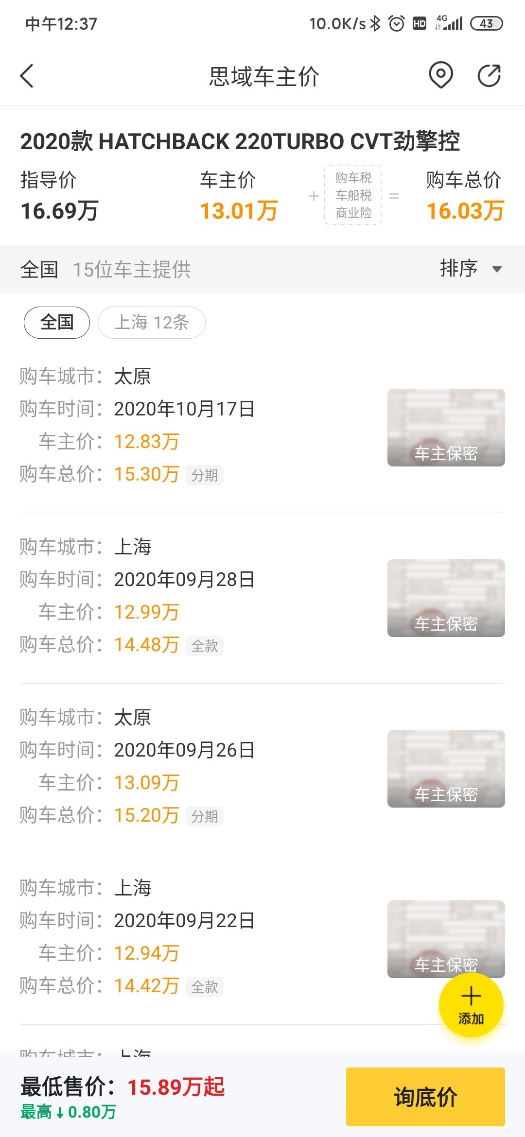 本田思域 这个车主价高配比低配还便宜，是真的吗？