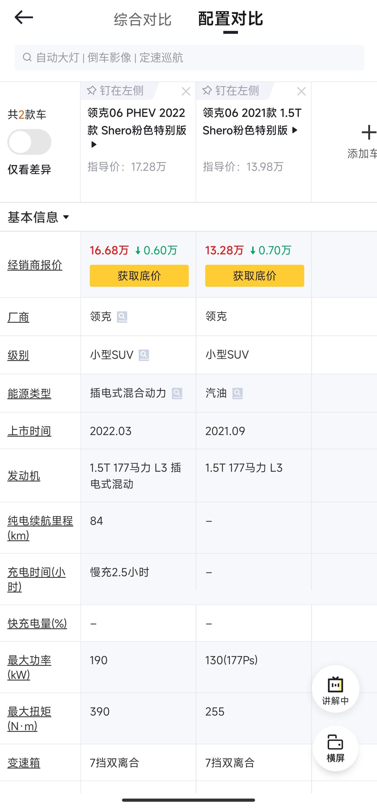 领克06 PHEV 想买06粉，普通版和PHEV该怎么选？现在油价真的怕加不起，混动有多3个达不溜