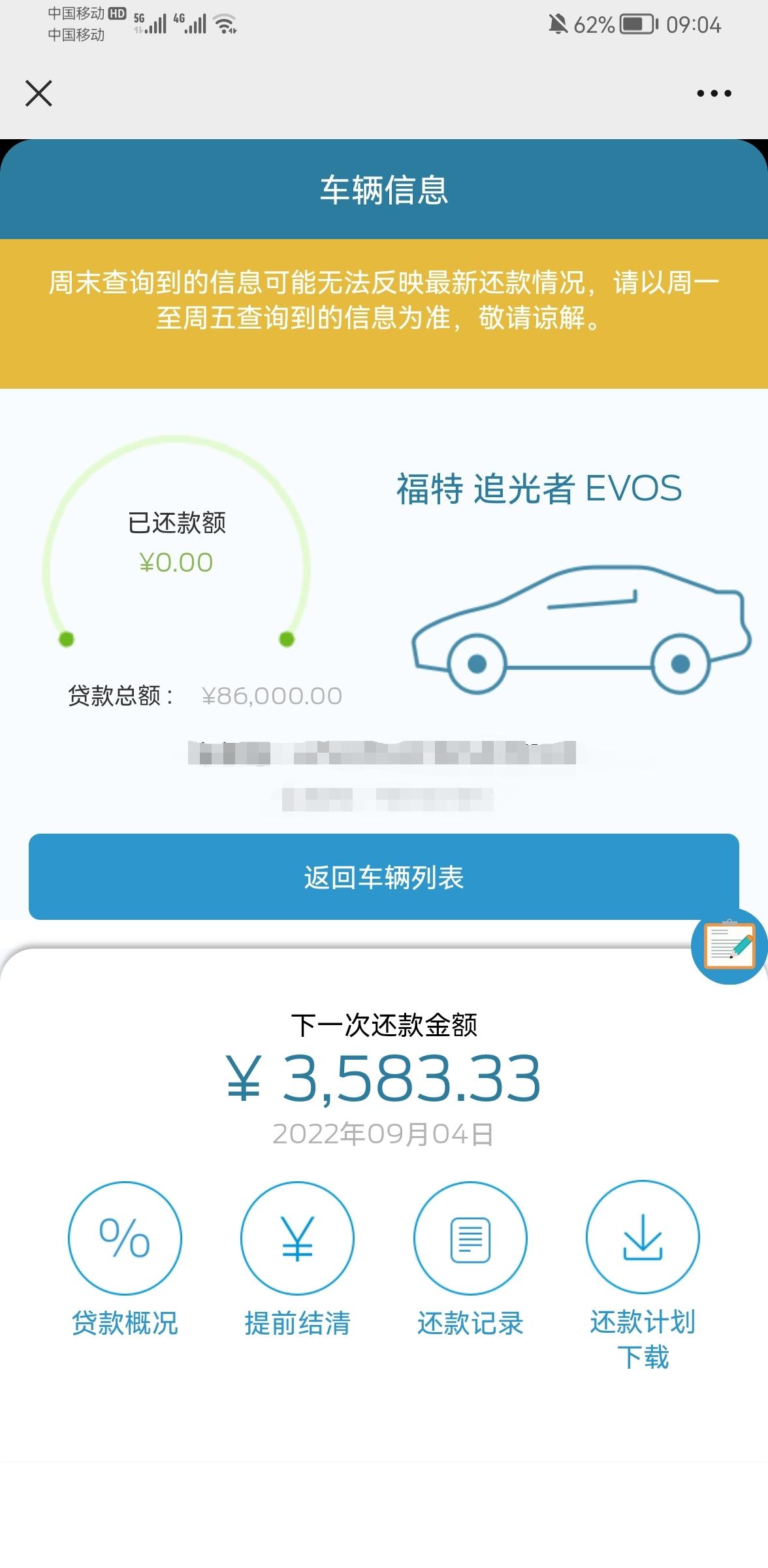 各位大佬们，小弟买的新蒙迪欧，贷款合同也是签的新款蒙迪欧，但是在福特微金融里显示的却是EVOS，4S店销售说不用管他，这