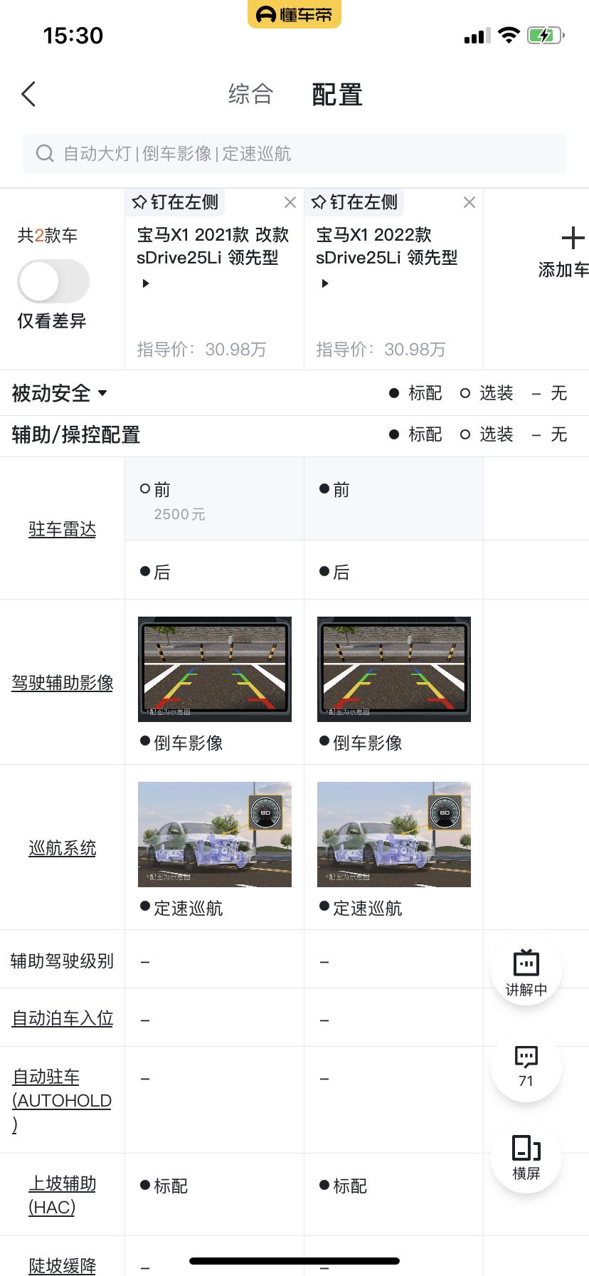 宝马X1 22款x1现在落地多少钱啊？我看配置多了一个前置雷达，有人了解吗？